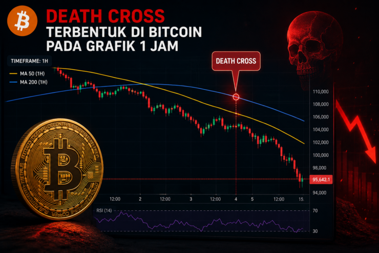 Death Cross Terbentuk di Bitcoin pada Grafik 1 Jam