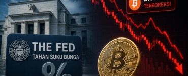 The Fed Tahan Suku Bunga Bitcoin Terkoreksi